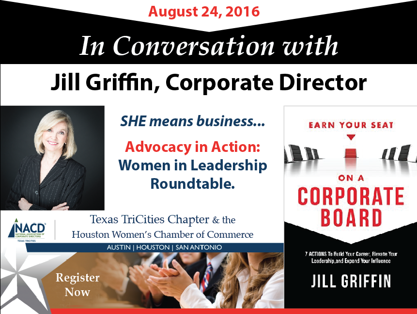 NACD TEXAS TRICITIES CHAPTER PROGRAM Joint Luncheon with the GHWCC | August 24, 2016